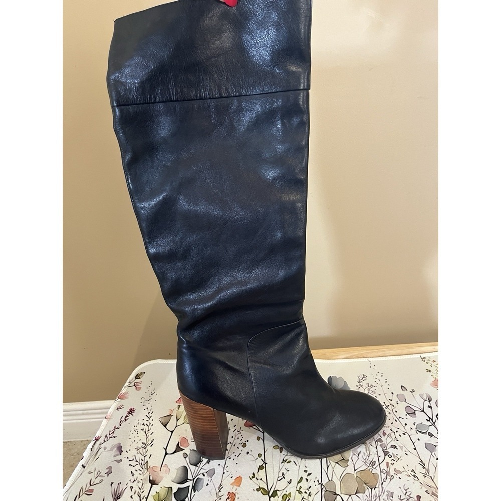 Dolce Vita Makala Tall Black Leather Boots Size 9M Calf 14 Around